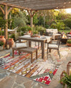Outdoor Marrakesh Collection Area Rug -  Agadir Rectangle Multi Beige  lifestyle 38