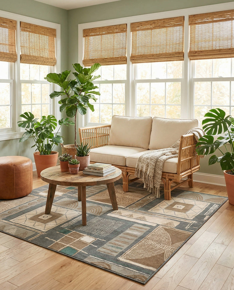 Savannah Sojourn Collection Area Rug -  Tsavo Square Multi  lifestyle 60