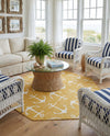 Seaside Haven Rugs Collection Area Rug - Sapphire (Yellow) Octagon Yellow  lifestyle 49