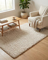 Cozy Comfort Shag Collection Area Rug - Haven (Oatmeal Beige) Rectangle Oatmeal Beige  lifestyle 7