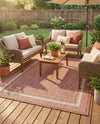 Terrace Fringe Collection Area Rug - Veranda (Rust Red) Rectangle Rust Red  lifestyle 16