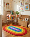 Sunset Isle Wool Braids Collection Area Rug - Paradise Oval Multi  lifestyle 42