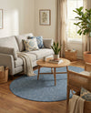 Seaside Serenity Collection Area Rug - Veranda (Blue) Oval Blue  lifestyle 50