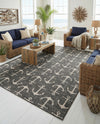 Seaside Haven Rugs Collection Area Rug - Sapphire (Charcoal) Rectangle Charcoal  lifestyle 11