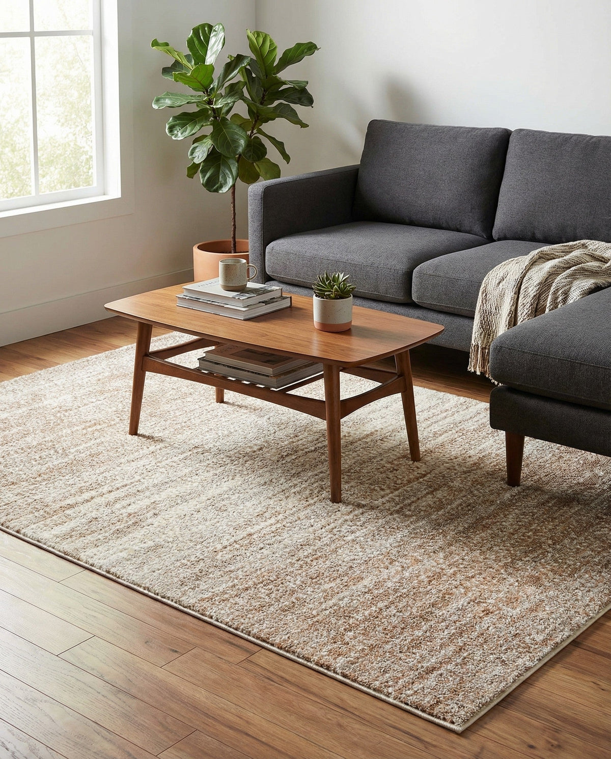 Sienna Collection Area Rug -  Verona Rectangle Smokey Taupe  lifestyle 72