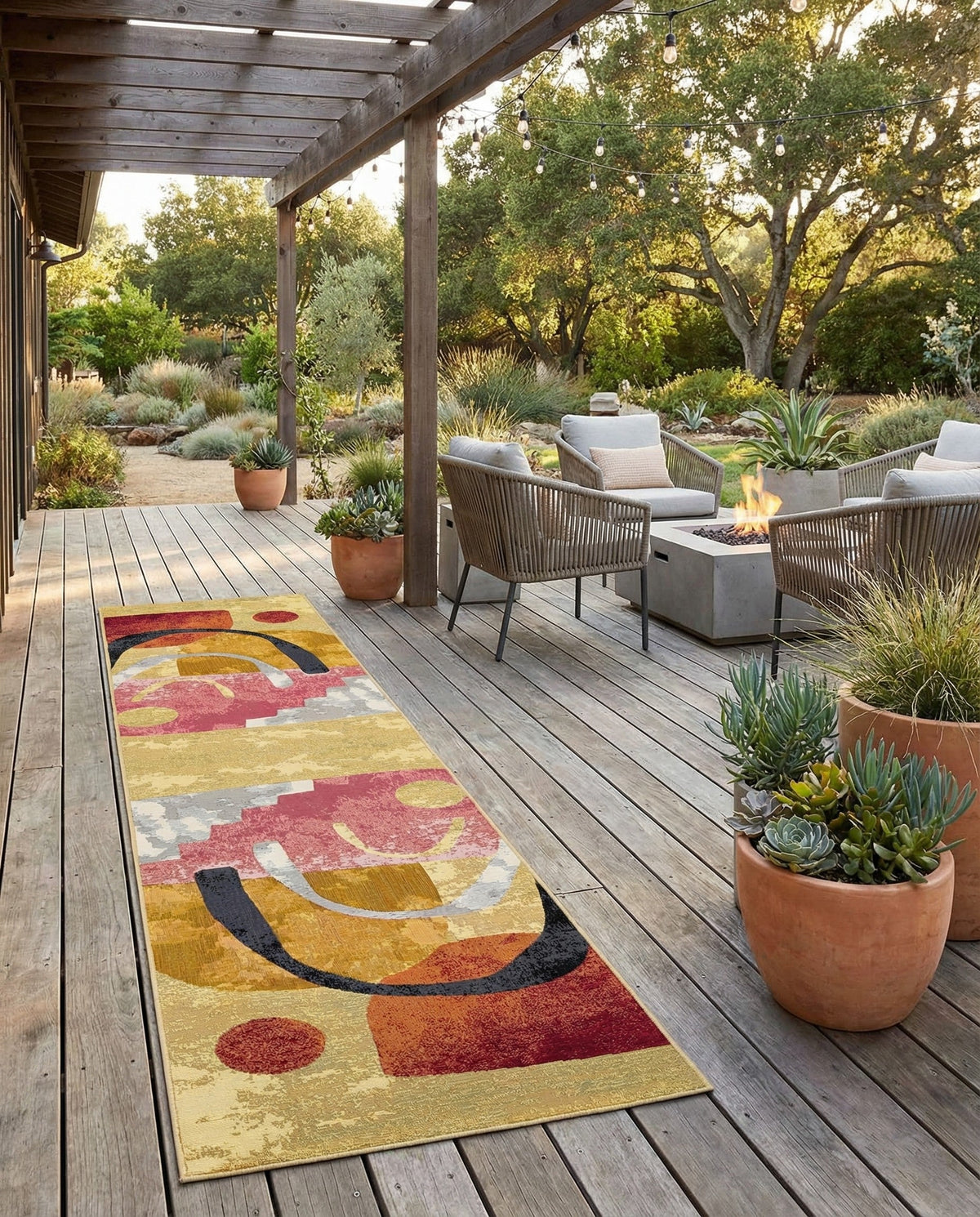 Urban Terrace Collection Area Rug -  Skyline Runner Multi  lifestyle 87