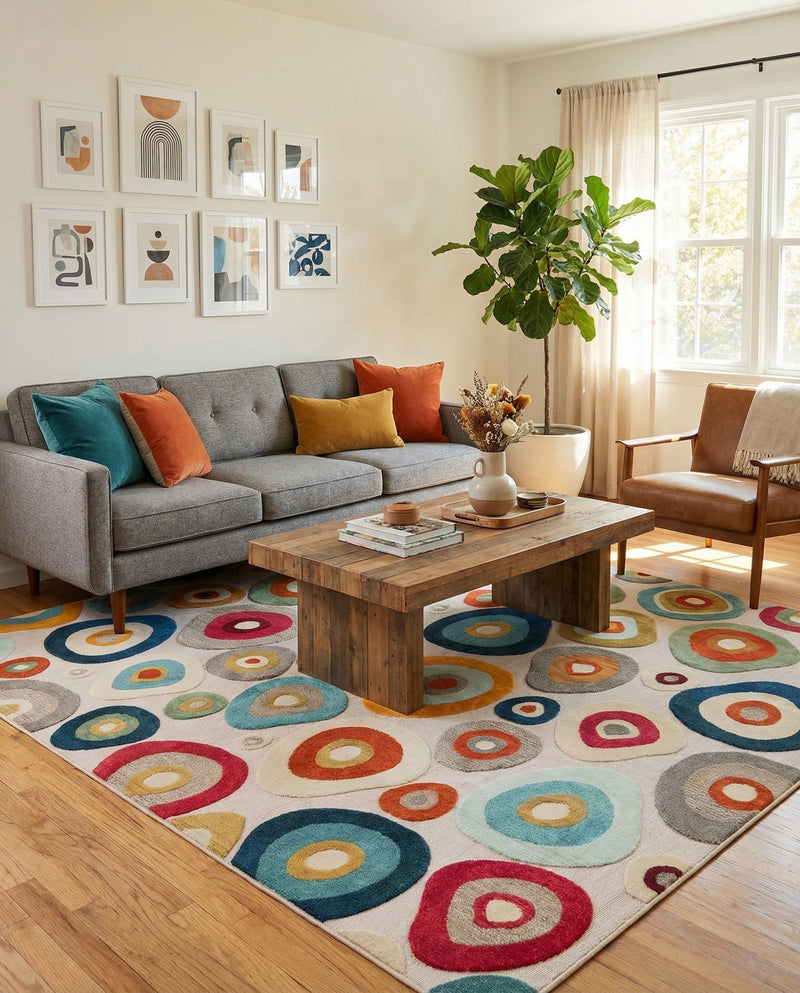 Outdoor Marrakesh Collection Area Rug -  Chefchaouen Rectangle Multi Beige  lifestyle 32