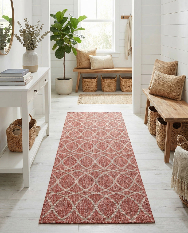 Savannah Pergola Collection Area Rug -  Pavilion (Rust Red) Runner Rust Red  lifestyle 39