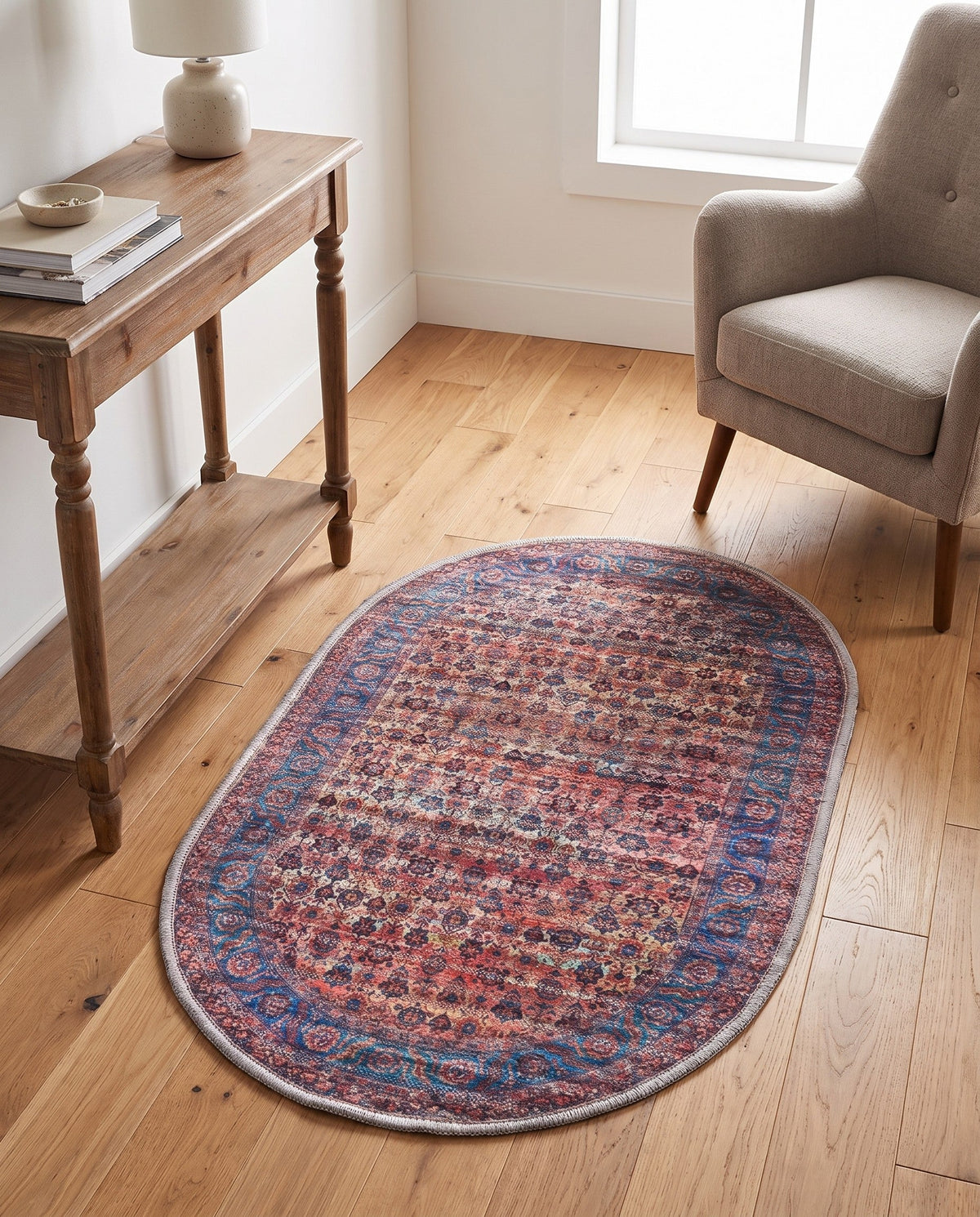 Zahara Oasis Collection Area Rug -  Meknes Oval Antique Pink  lifestyle 107