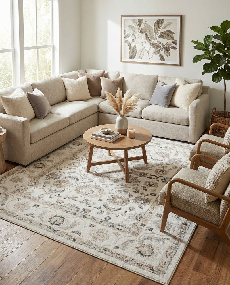 Adriana Terrace Collection Area Rug -  Positano (Ivory) Rectangle Ivory  lifestyle 15