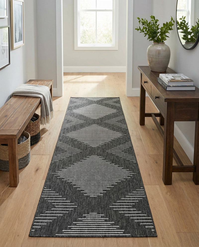 Urban Terrace Collection Area Rug -  Chelsea (Charcoal Gray) Runner Charcoal Gray  lifestyle 32