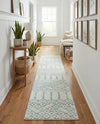 Marrakesh Lattice Collection Area Rug - Casablanca (Ivory Aqua) Runner Ivory Aqua  lifestyle 73