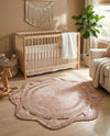 Woven Seaside Jute Collection Area Rug - Nantucket Round Pink and White  lifestyle 38