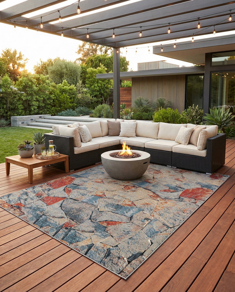 Urban Terrace Collection Area Rug -  Boulevard Rectangle Multi  lifestyle 19