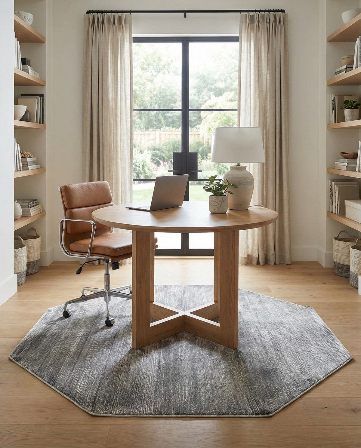 Bloomsbury Elegance Collection Area Rug -  Kensington (Gray) Octagon Gray  lifestyle 87