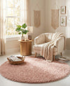 Alpine Plush Collection Area Rug -  Cortina (Dusty Rose) Round Dusty Rose  lifestyle 25