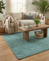 Woven Seaside Jute Collection Area Rug - Savannah (Turquoise) Rectangle Turquoise  lifestyle 17