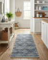 Thar Cotton Collection Area Rug - Pune Runner Denim blue  lifestyle 39
