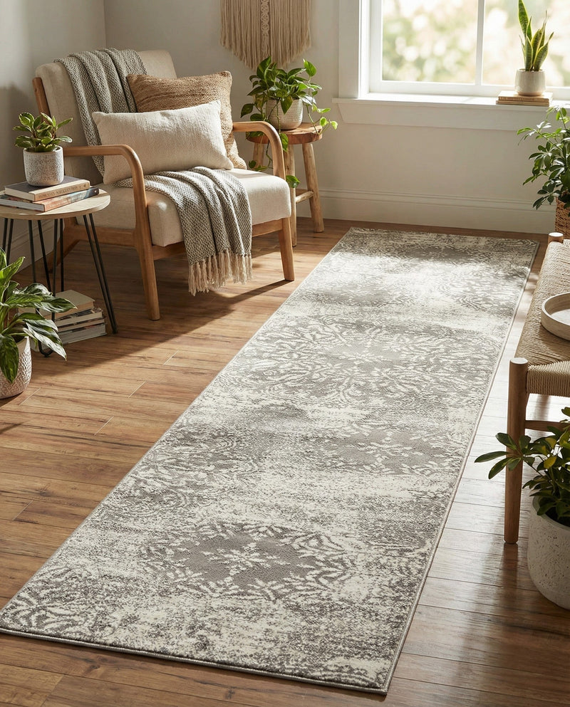 Riviera Elegance Collection Area Rug -  Monaco (Light Gray) Runner Light Gray  lifestyle 47