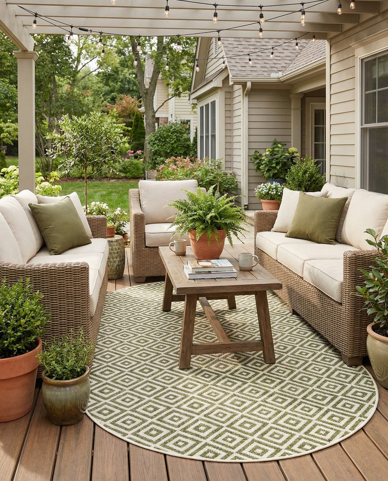 Urban Oasis Rugs Collection Area Rug -  Rooftop (Green) Oval Green  lifestyle 57