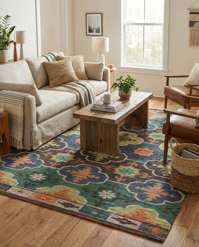 Savannah Threads Collection Area Rug - Greenwich Rectangle Multi  lifestyle 16