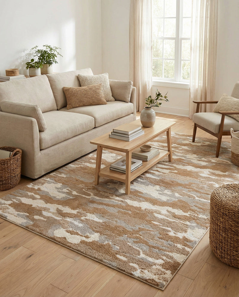 Sienna Collection Area Rug -  Veneto Rectangle Caramel and Ivory  lifestyle 52