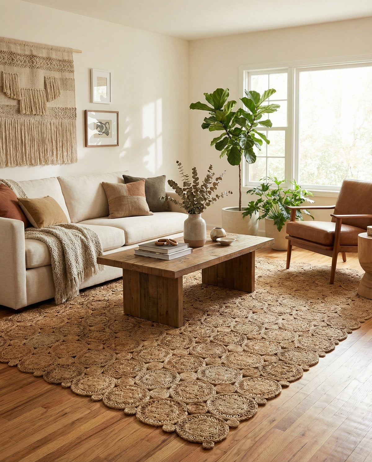 Woven Seaside Jute Collection Area Rug - Whittaker Rectangle Natural  lifestyle 12