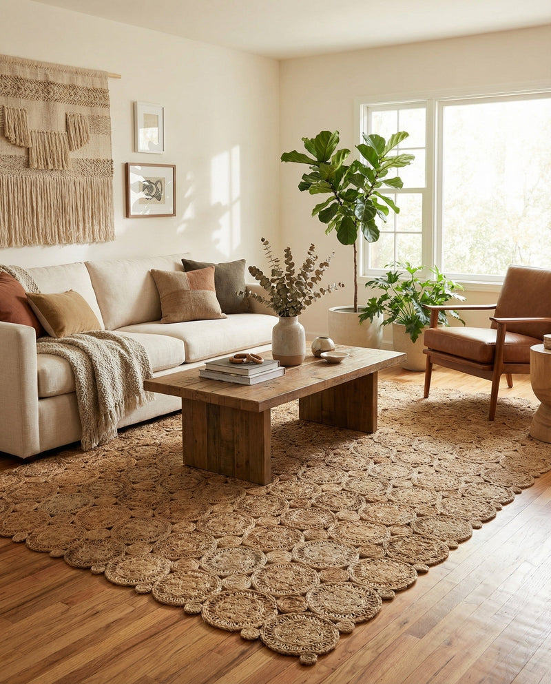 Woven Seaside Jute Collection Area Rug - Whittaker Rectangle Natural  lifestyle 12