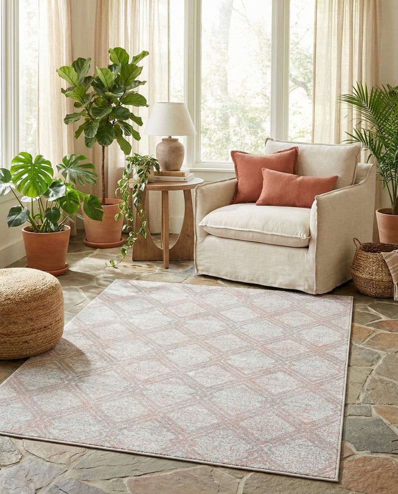 Aegean Elegance Washables Collection Area Rug -  Tinos Rectangle Rose Pink  lifestyle 22