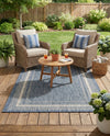 Terrace Fringe Collection Area Rug - Veranda (Blue) Rectangle Blue  lifestyle 25