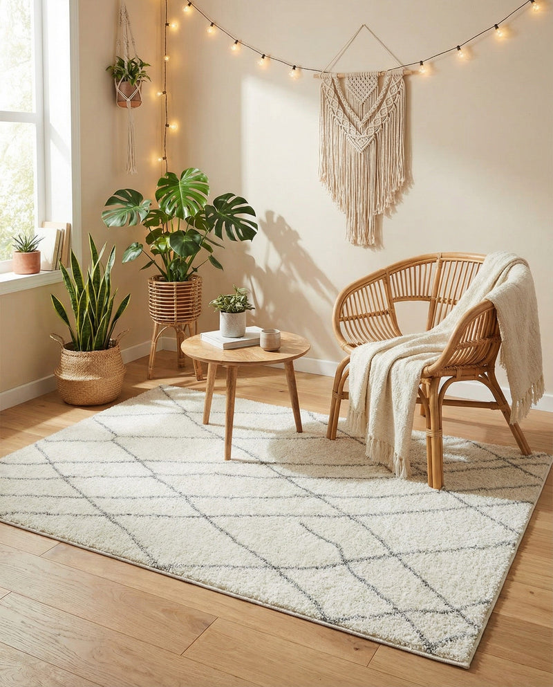 Cozy Haven Shag Collection Area Rug - Serenity (Ivory) Rectangle Ivory  lifestyle 8