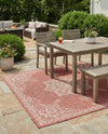 Patio Heritage Collection Area Rug -  Charleston (Rust Red) Square Rust Red  lifestyle 65