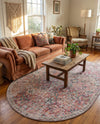 Vintage Memories Collection Area Rug -  Flashback Oval Ivory and Pink  lifestyle 51