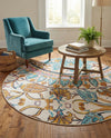 Patio Heritage Collection Area Rug - Tuscany Round Multi  lifestyle 45