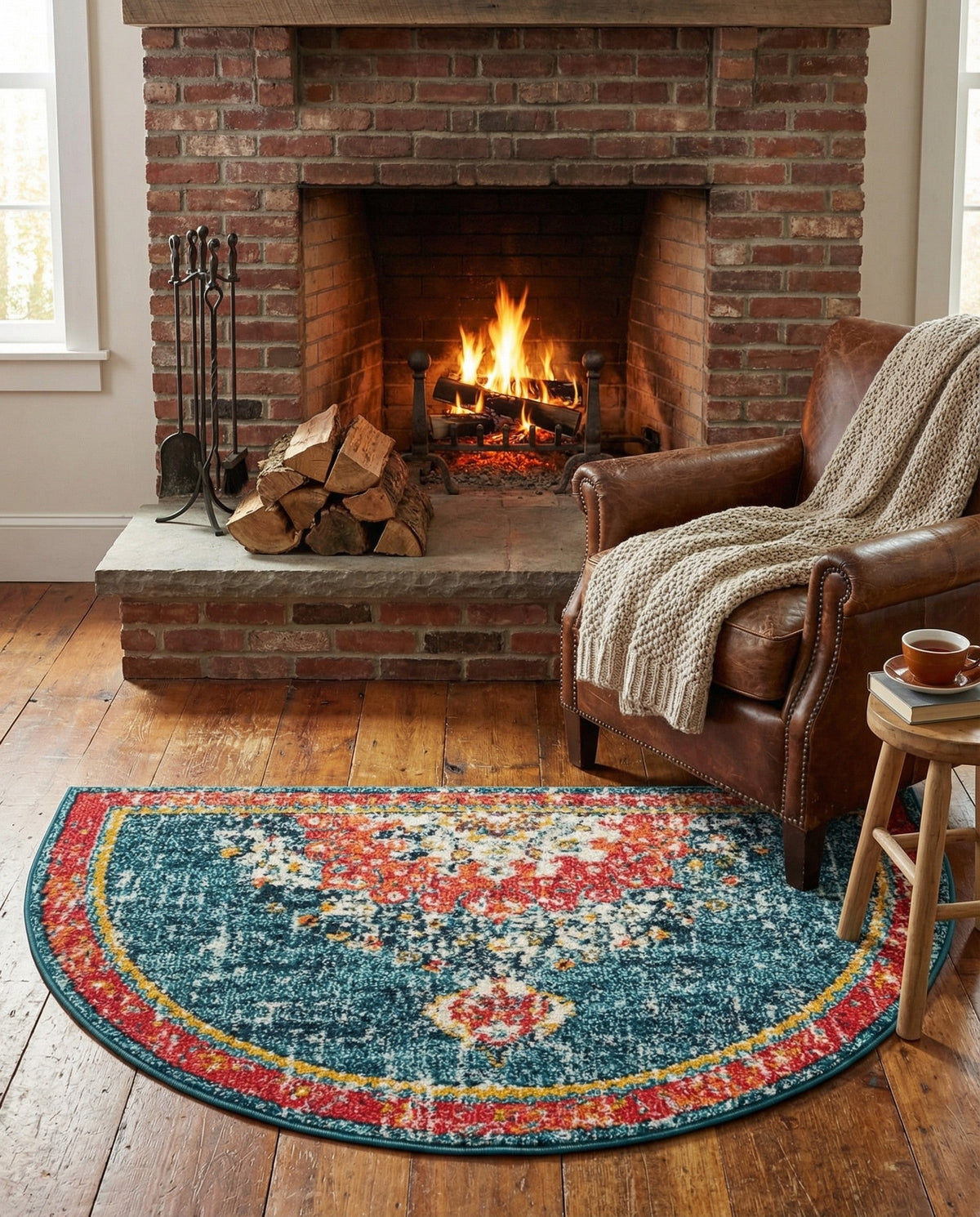 Brighton Terrace Collection Area Rug - Hove (Blue) Hearth Blue  lifestyle 87