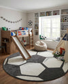 Wonder Tykes Collection Area Rug -  Mirth Round Black and White  lifestyle 25