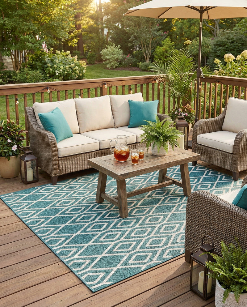 Urban Oasis Rugs Collection Area Rug -  Boulevard (Teal) Rectangle Teal  lifestyle 17