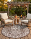Tribal Terrace Treasures Collection Area Rug -  Incan Isle (Brown) Oval Brown  lifestyle 75