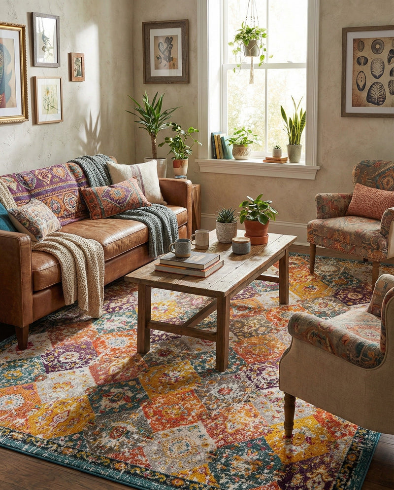 Brighton Terrace Collection Area Rug -  Rottingdean (Multi) Rectangle Multi  lifestyle 6