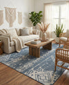 Desert Nomad Terrace Collection Area Rug - Sahara (Blue) Rectangle Blue  lifestyle 16