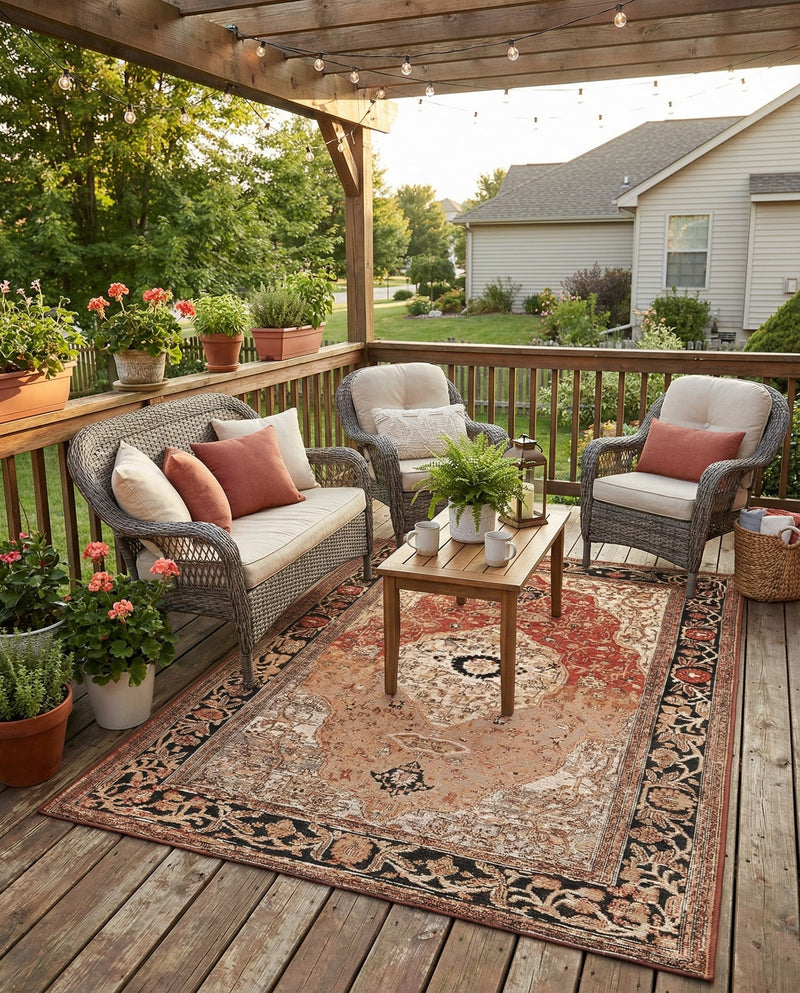 Patio Heritage Collection Area Rug -  Gazebo Rectangle Multi  lifestyle 22