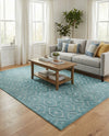 Garden Lattice Charm Collection Area Rug - Arbor (Aqua) Rectangle Aqua  lifestyle 9