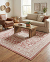 Tribal Terrace Treasures Collection Area Rug -  Incan Isle (Rust Red) Square Rust Red  lifestyle 78