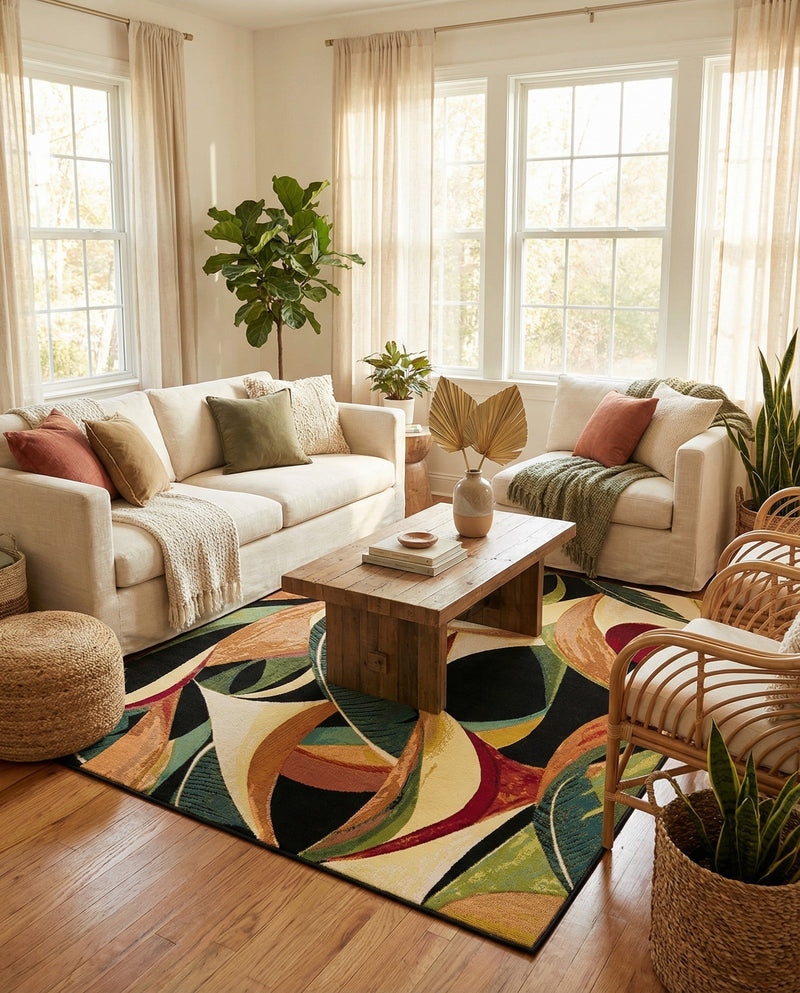 Seaside Blooms Collection Area Rug -  Tivoli Rectangle Multi  lifestyle 33