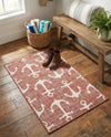 Seaside Haven Rugs Collection Area Rug - Sapphire (Rust Red) Rectangle Rust Red  lifestyle 11