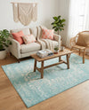 Georgetown Rugs Collection Area Rug - Dupont (Aqua) Rectangle Aqua  lifestyle 11