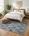 Thar Cotton Collection Area Rug - Pune Rectangle Denim blue  lifestyle 3