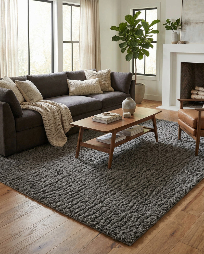 Eternal Plush Oasis Collection Area Rug -  Tranquility (Smoke) Rectangle Smoke  lifestyle 11