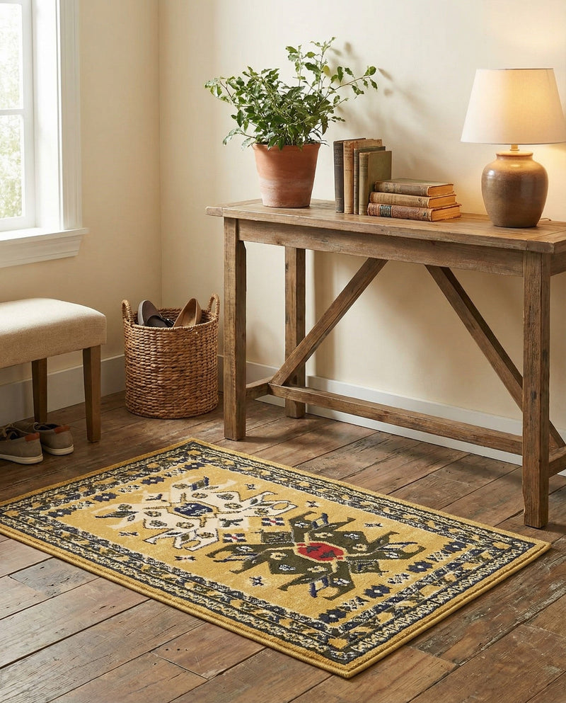Tabriz Tapestries Collection Area Rug - Azerbaijan (Cream) Rectangle Cream  lifestyle 18