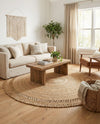 Woven Seaside Jute Collection Area Rug - Seaside Round Natural  lifestyle 11